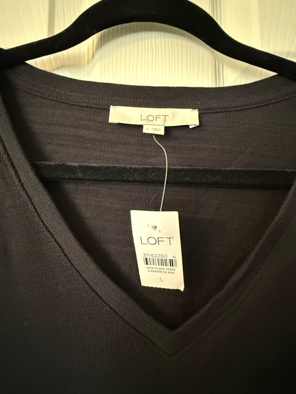 LOFT V-Neck Long Sleeve Dress in Black - Picture 2 of 4